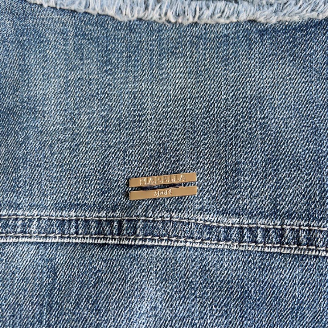 マックスマーラ　デニムジャケット　ブローチ付　ノーカラー　マレーラ　金ボタン