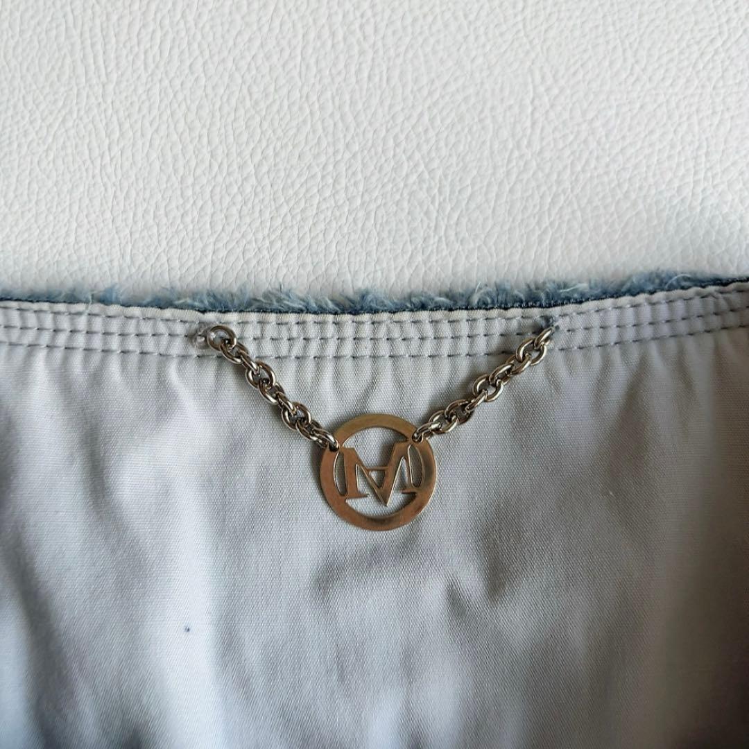 マックスマーラ　デニムジャケット　ブローチ付　ノーカラー　マレーラ　金ボタン