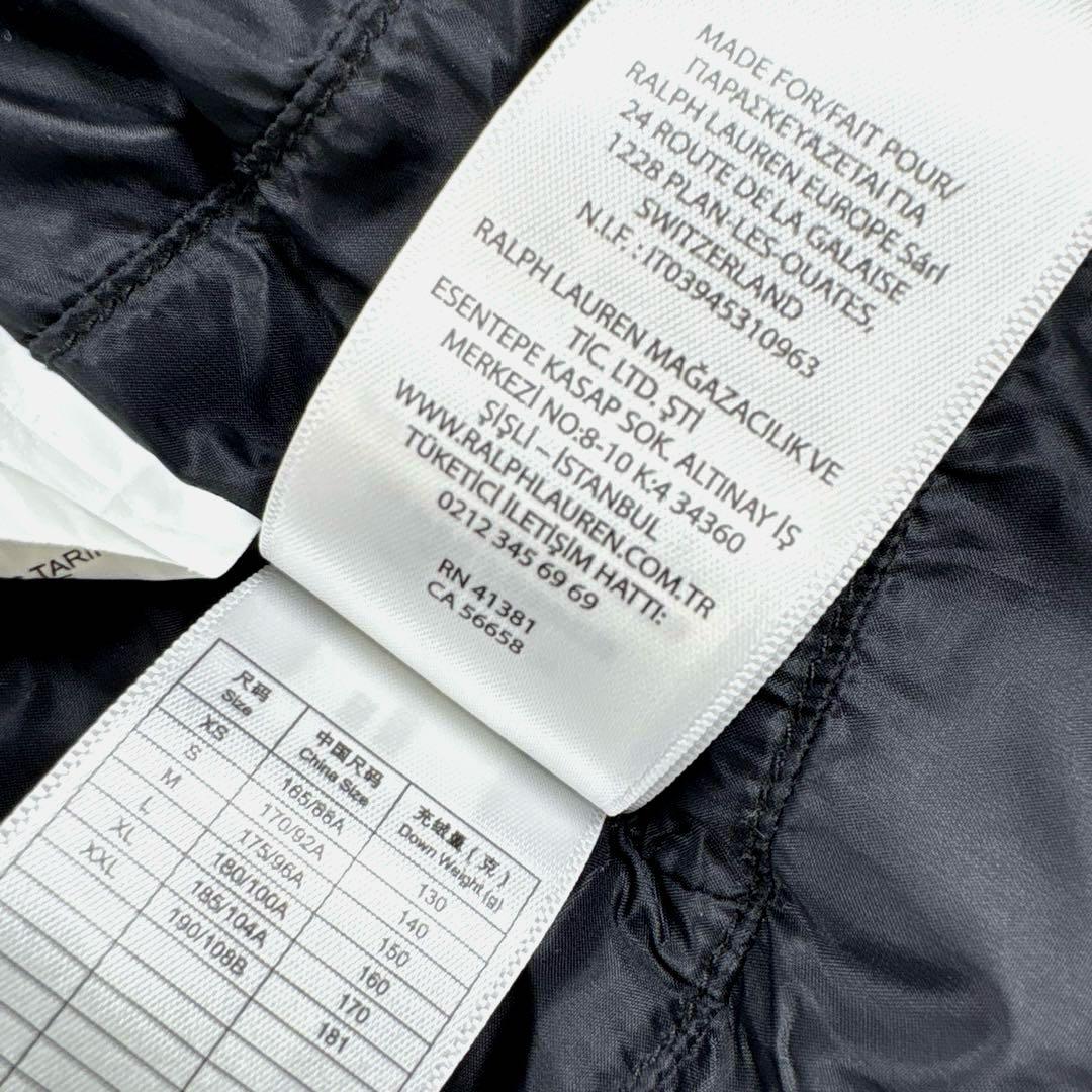 ✨美品・ビッグポニー✨ラルフローレン　ダウンベスト　刺繍　現行タグ　ブラック　M