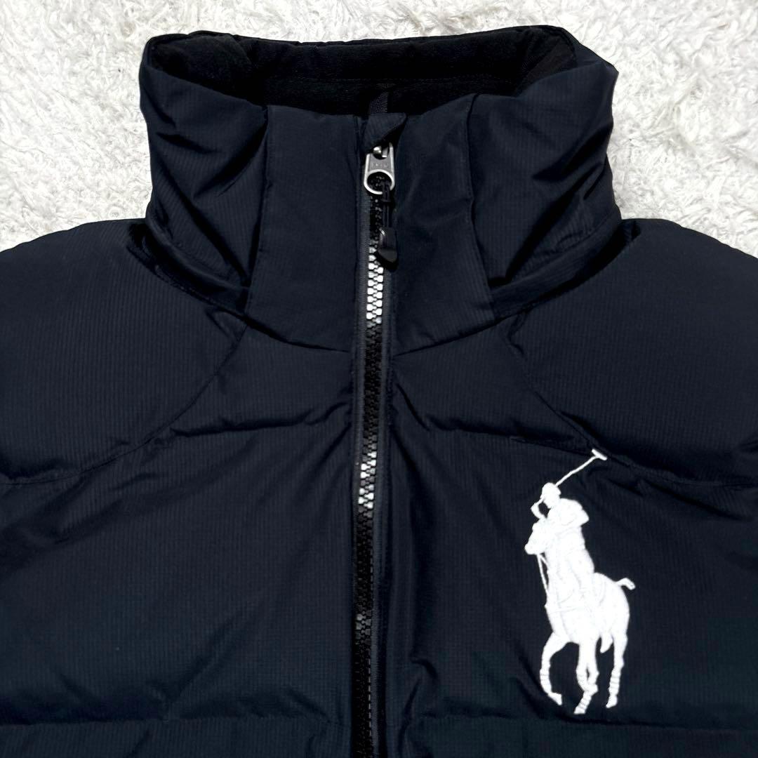 ✨美品・ビッグポニー✨ラルフローレン　ダウンベスト　刺繍　現行タグ　ブラック　M