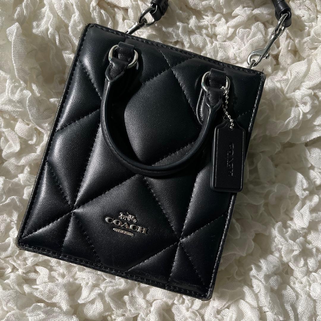 COACH キルティング ミニショルダーバッグ ブラック 正規品