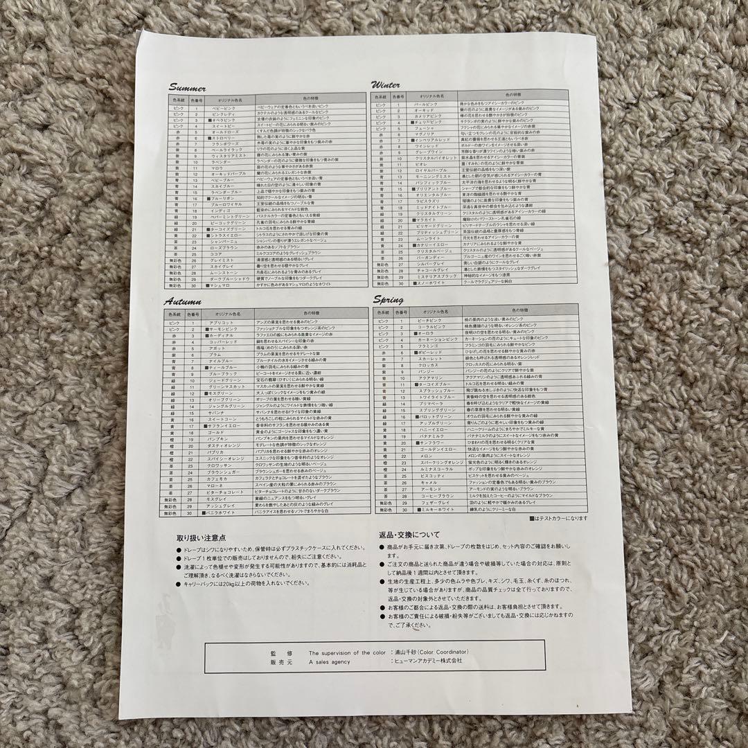 ICB ICBI パーソナルカラー ドレープセット120枚