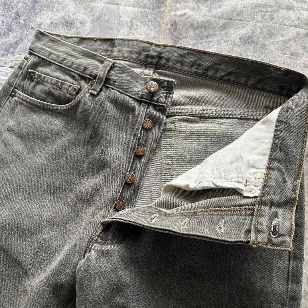【80s】Levi's 501 先染め アメ製 ブラックデニム W32