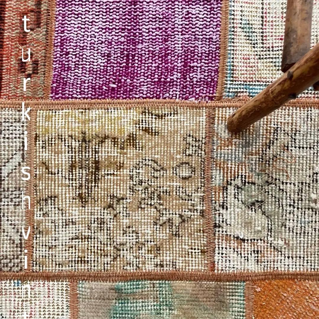 カラフル57×161✳︎パッチワーク　ランナー　ロング　トルコヴィンテージラグ