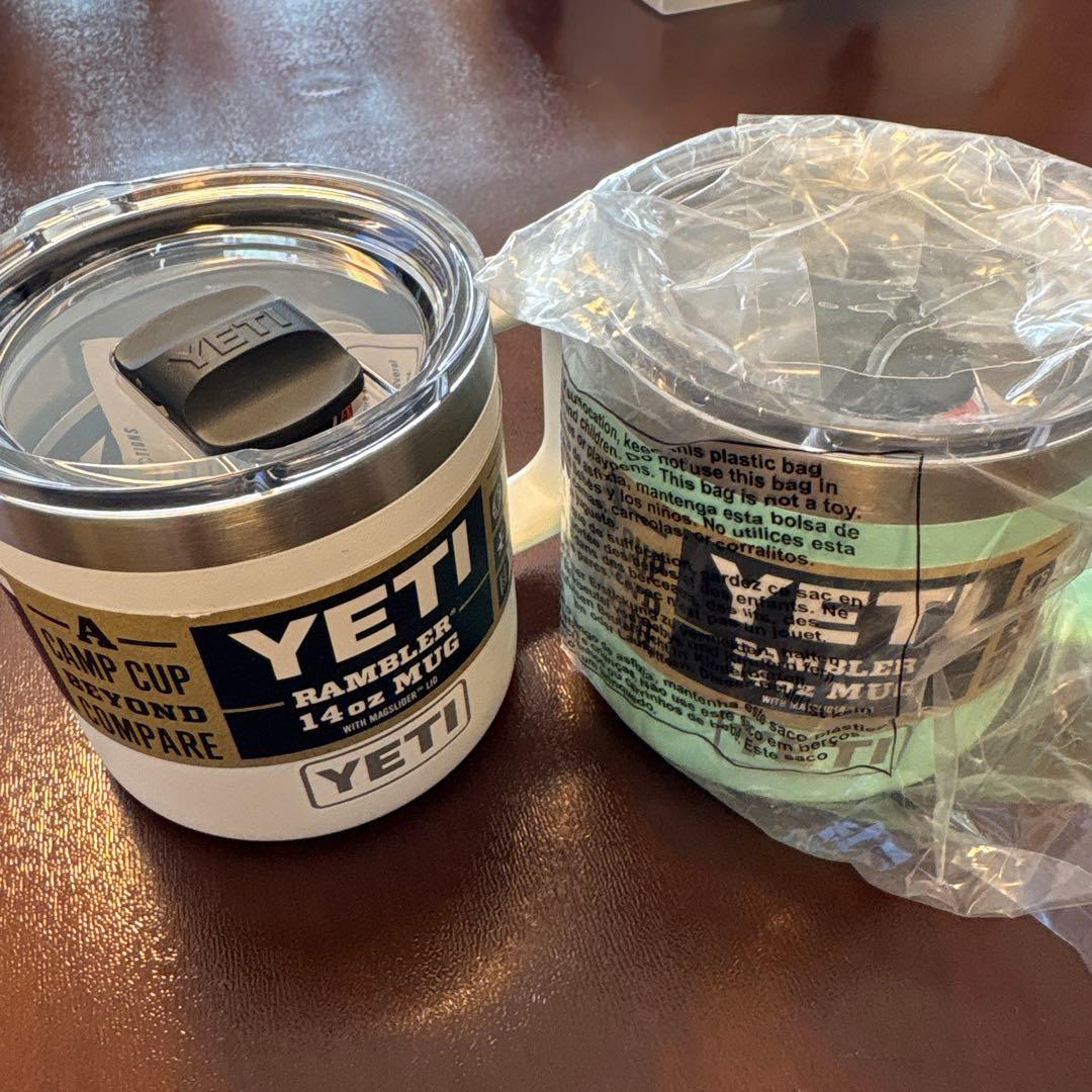 YETI Rambler 14oz Mug ホワイト、グリーン