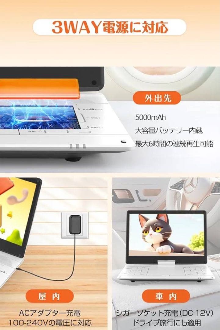 【新品未使用】ポータブルDVD 超大画面 17.9型　プレイヤー15.6インチ