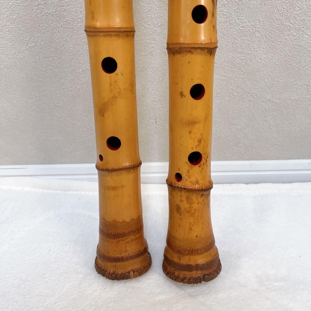 T*u様 尺八 都山流 深水銘 一尺八寸 一尺六寸 2本セット ハードケース付