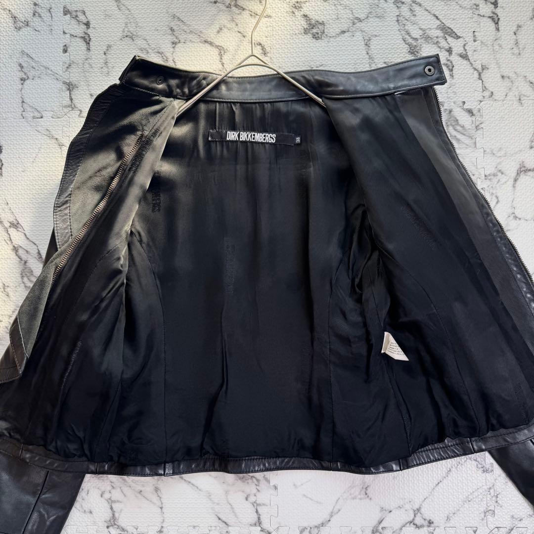 ダークビッケンバーグ　ライダースジャケット　カウレザー　シルバー金具　フリル