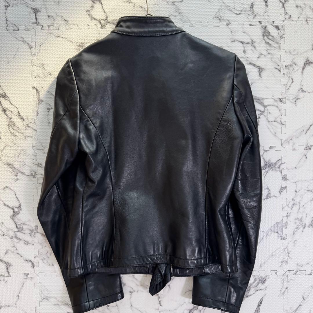 ダークビッケンバーグ　ライダースジャケット　カウレザー　シルバー金具　フリル