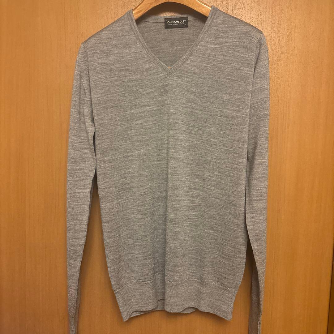 JOHN SMEDLEY ジョンスメドレー　グレー Vネックセーター （美品）