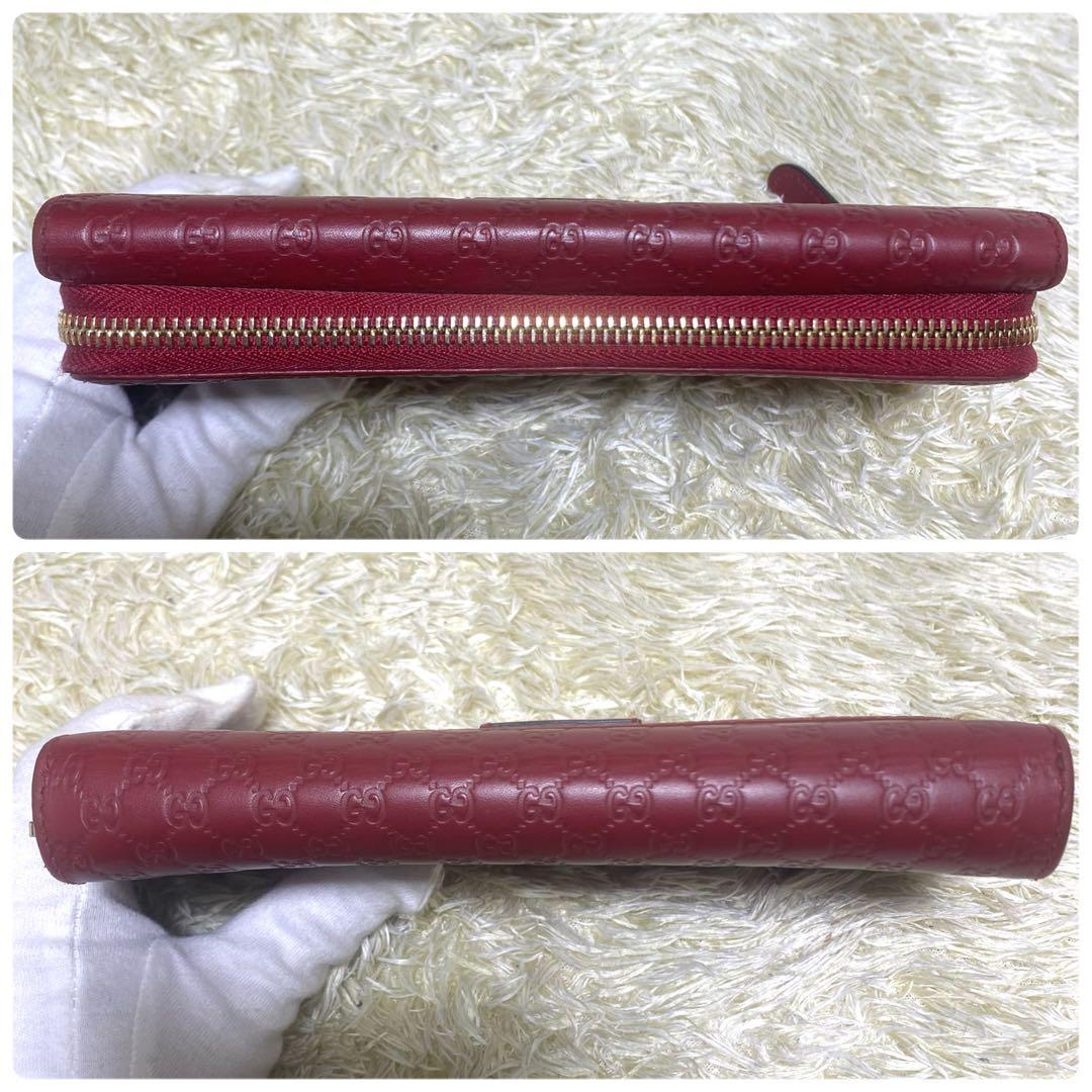 美品✨ GUCCI グッチ ラウンドファスナー二つ折り長財布　マイクロシマ