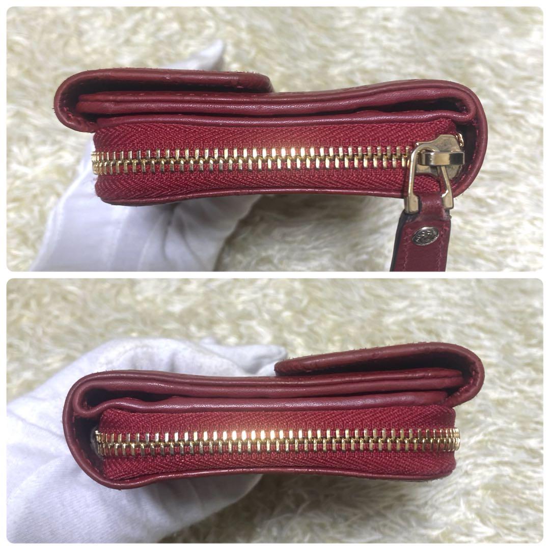 美品✨ GUCCI グッチ ラウンドファスナー二つ折り長財布　マイクロシマ