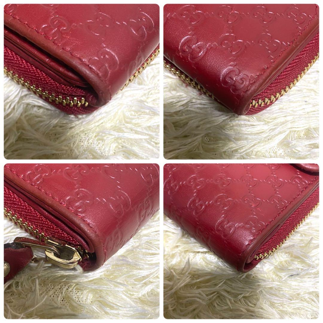 美品✨ GUCCI グッチ ラウンドファスナー二つ折り長財布　マイクロシマ
