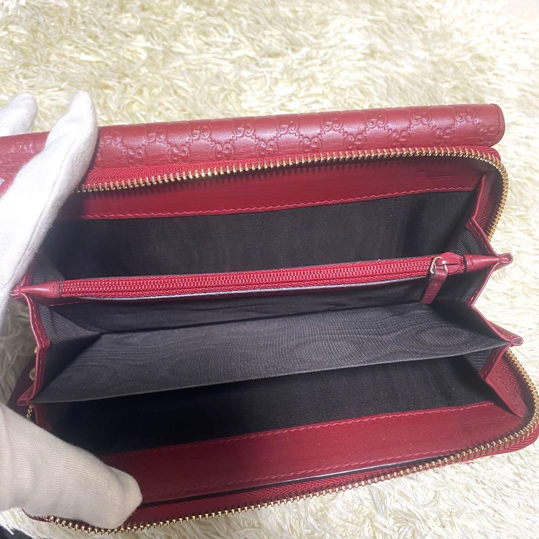 美品✨ GUCCI グッチ ラウンドファスナー二つ折り長財布　マイクロシマ