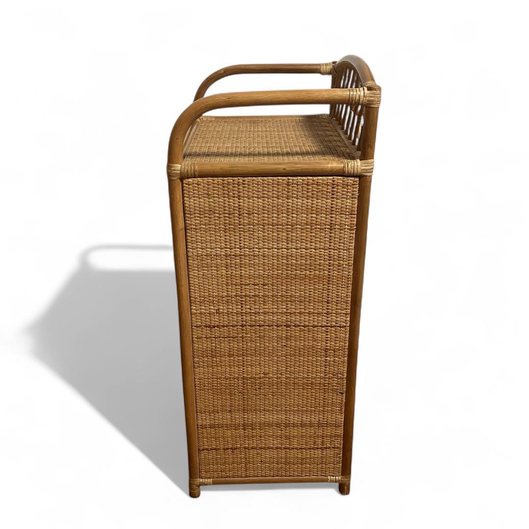 【美品】ラタン製　5段チェスト　籐家具　昭和レトロ　収納家具