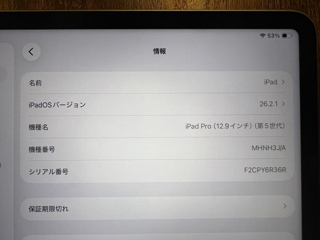 iPad Pro 12.9インチ（第5世代）　Wi-Fiモデル　256GB