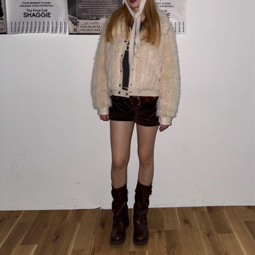 あ*ら様 SHAGGIEファーブルゾンジャケット/ファーコート