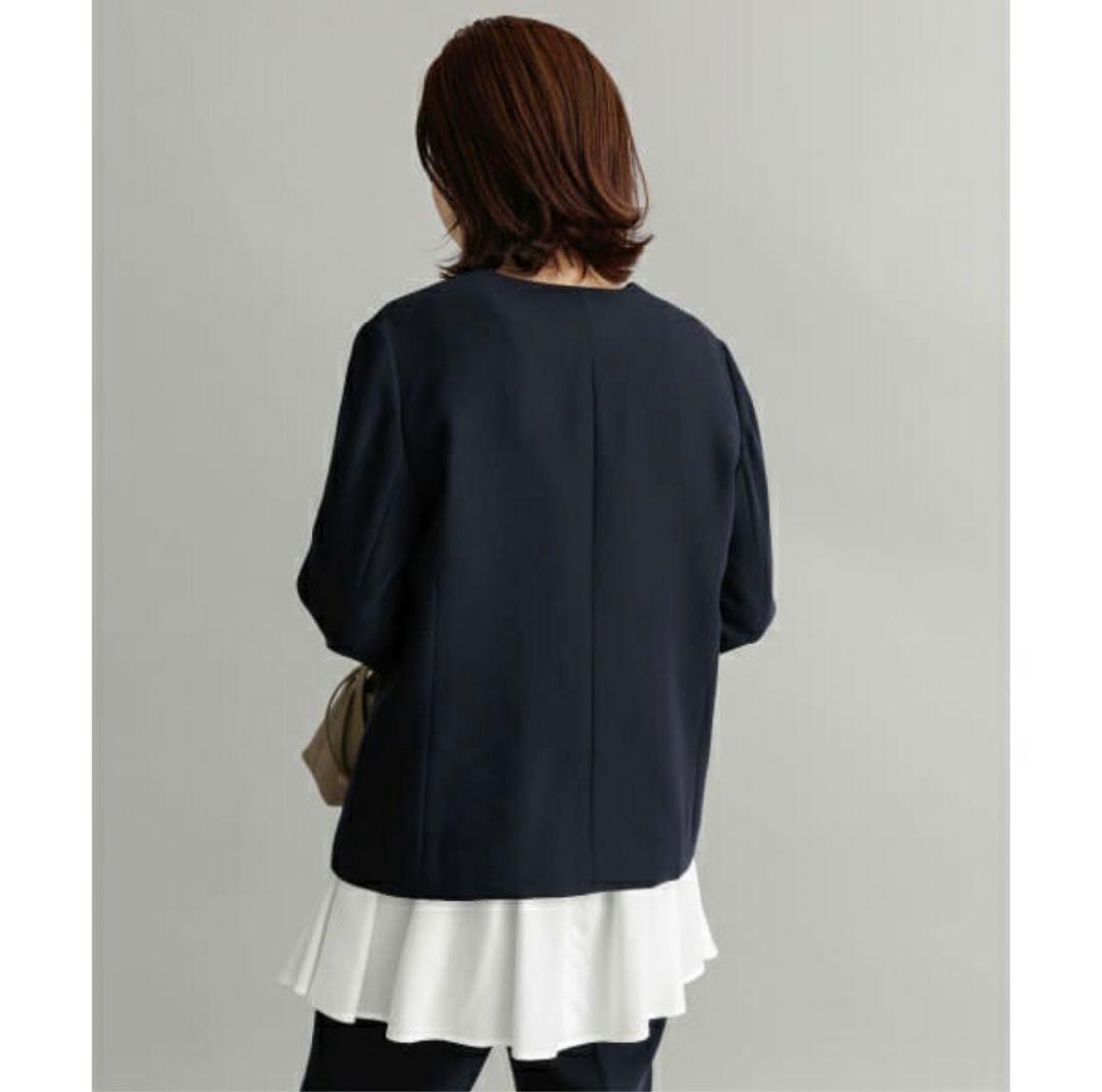 極美品 アーバンリサーチドアーズ ノーカラー Vネックジャケット 濃紺 1