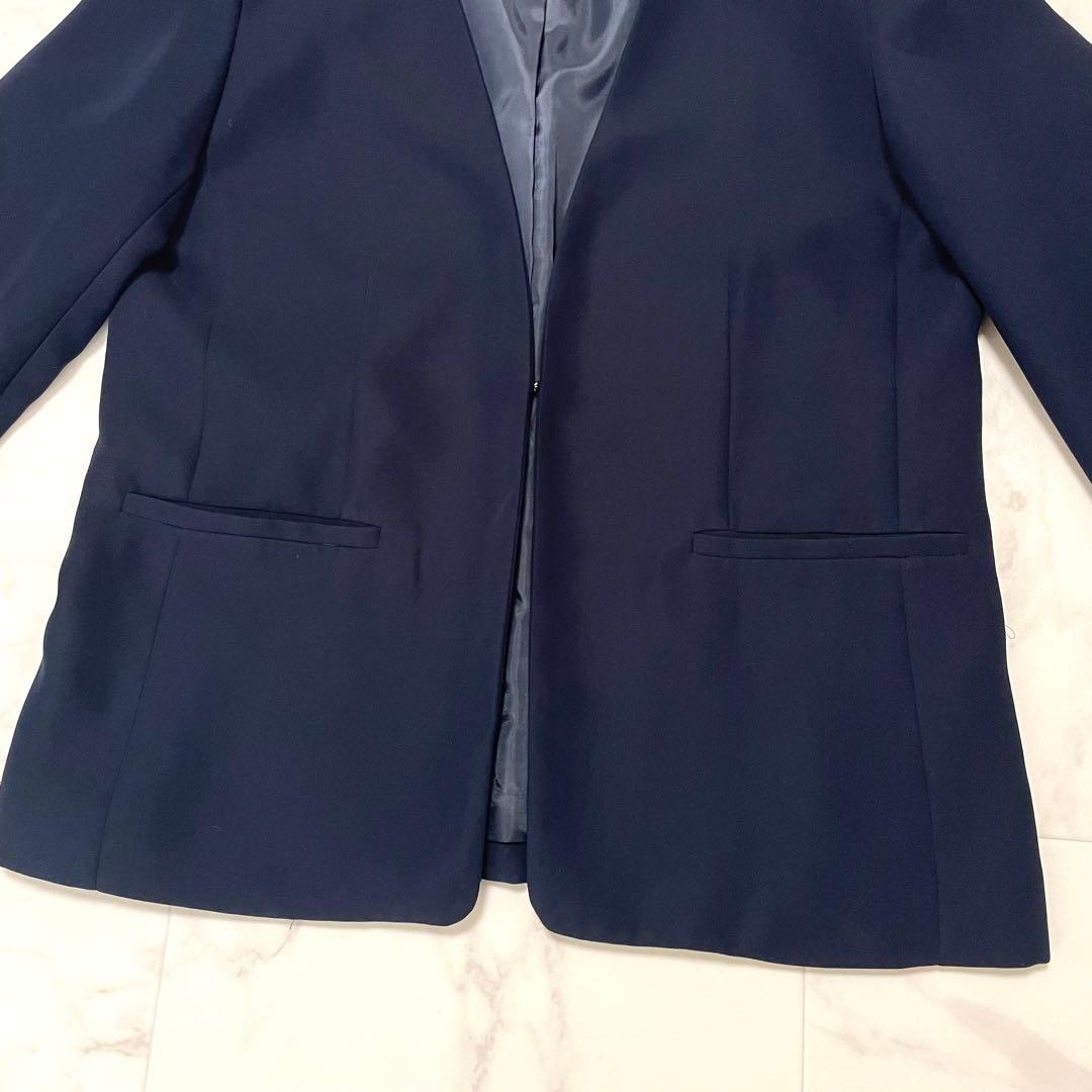 極美品 アーバンリサーチドアーズ ノーカラー Vネックジャケット 濃紺 1