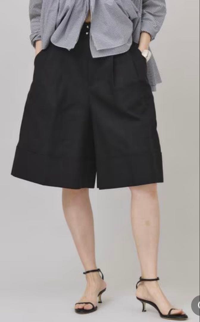 コットンニーレングスワイドパンツ