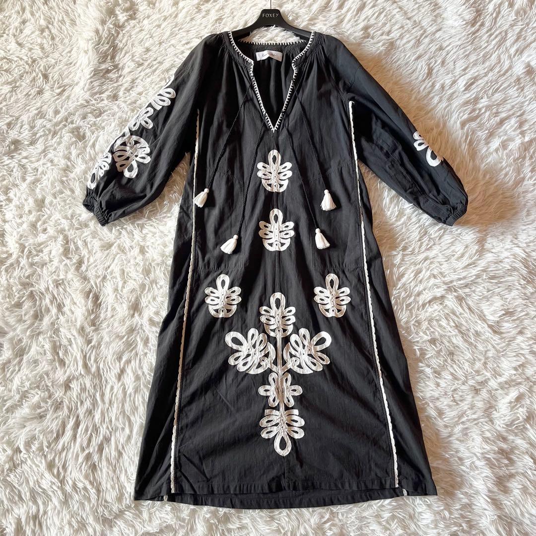 24SS✨ サラマリカ カザフスタンパッチワークドレス 定価3.5万円 ブラック