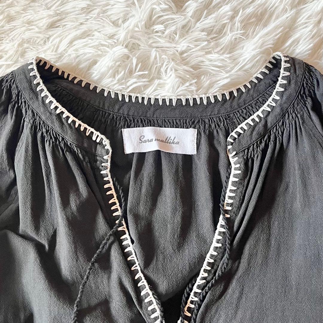 24SS✨ サラマリカ カザフスタンパッチワークドレス 定価3.5万円 ブラック