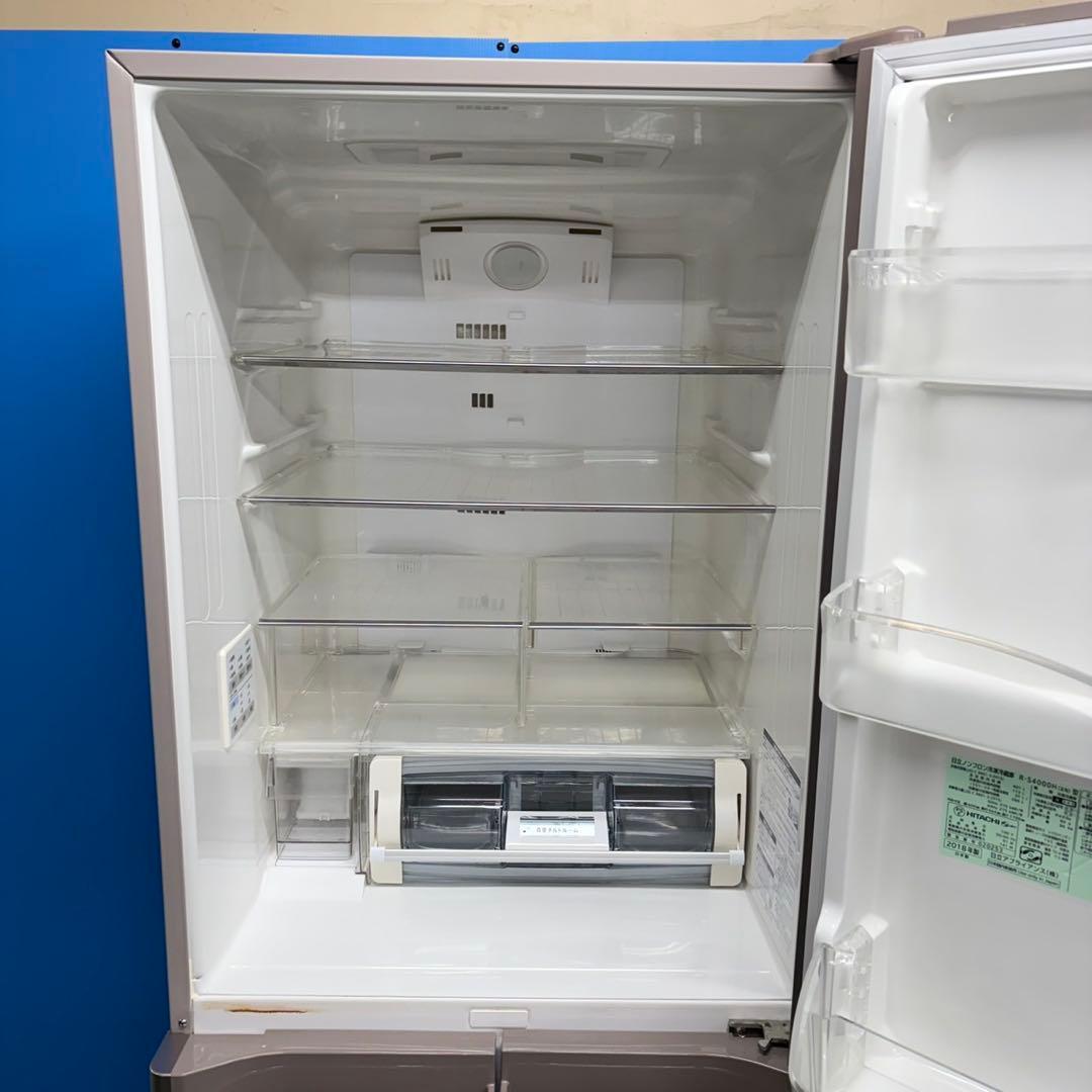 704 保証　鏡面　大型冷蔵庫　400L強 極美品　右開き　自動製氷機　5ドア