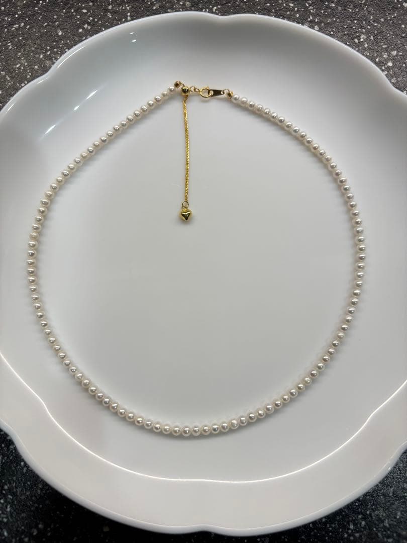 照り艶最強 ホワイト あこやベビーパール 3mm 希少サイズ K18GP