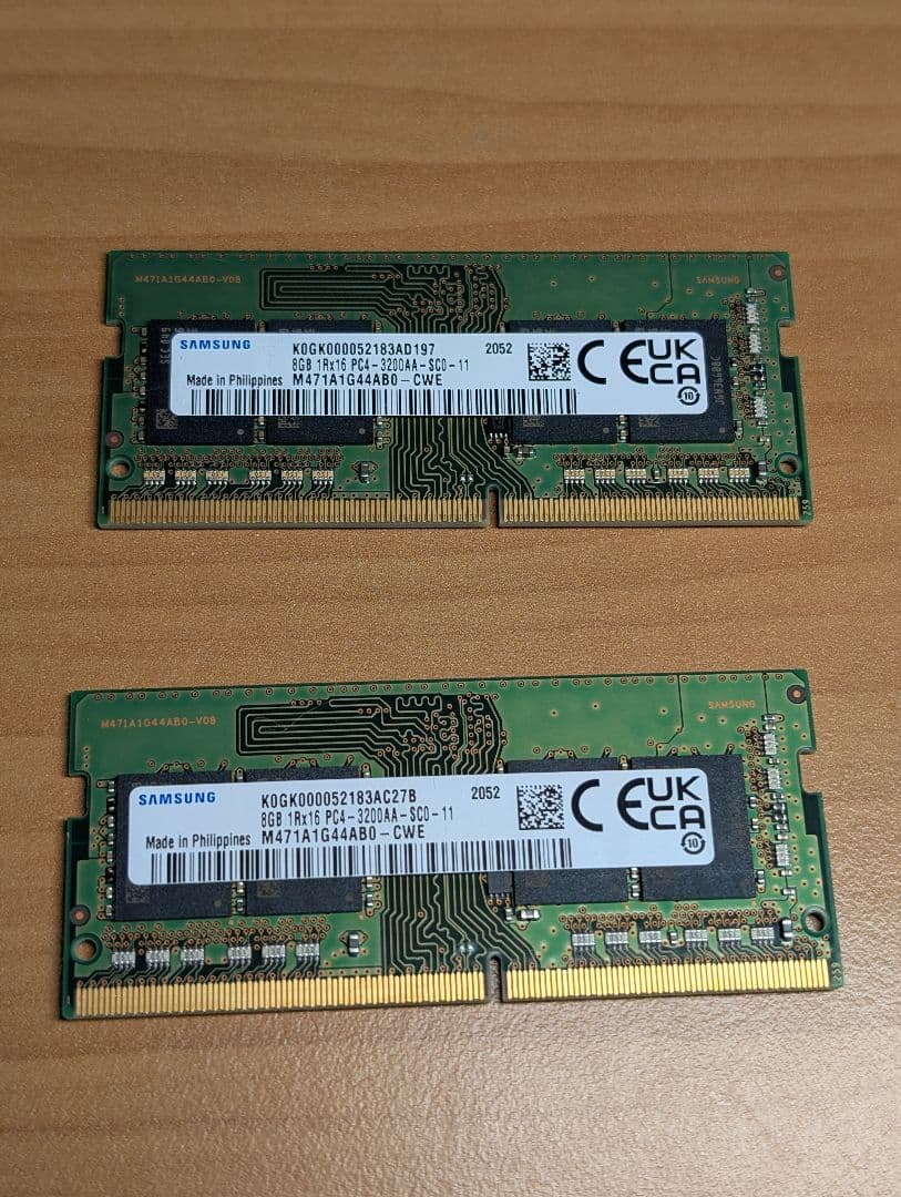 ノートPC用メモリ PC4-3200AA(DDR4-25600) 16GBセット