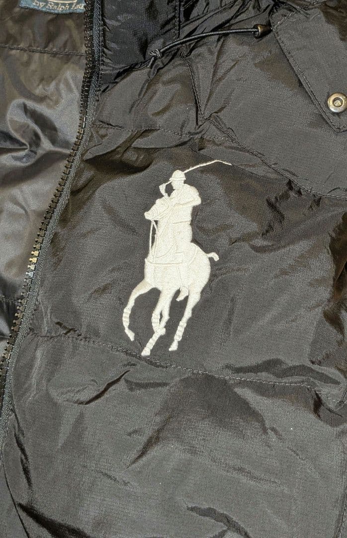 美品■ポロ・ラルフローレン黒ダウンベスト■M■POLO RALPH LAUREN
