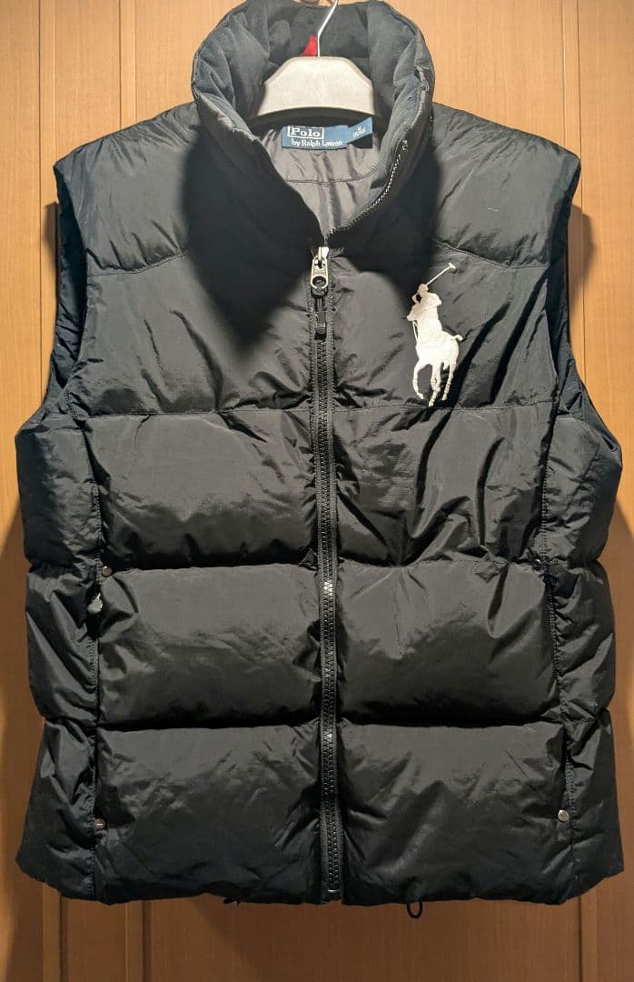 美品■ポロ・ラルフローレン黒ダウンベスト■M■POLO RALPH LAUREN