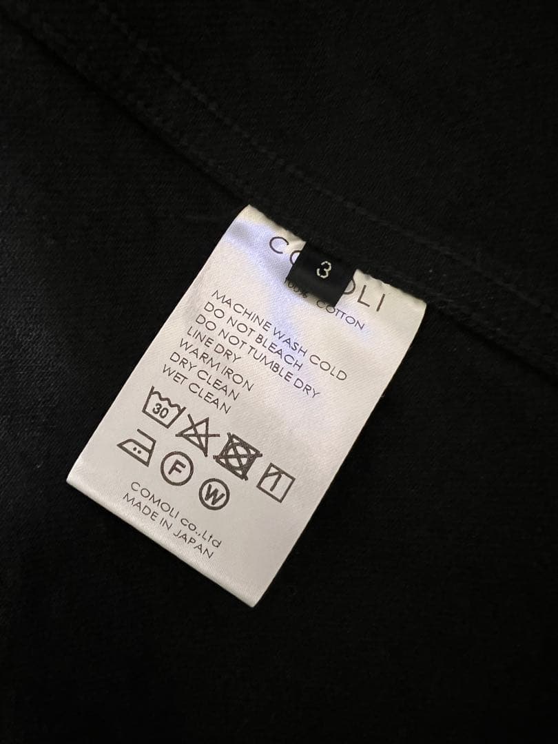 comoli 23AW デニムワークジャケット　サイズ3 ブラック　黒