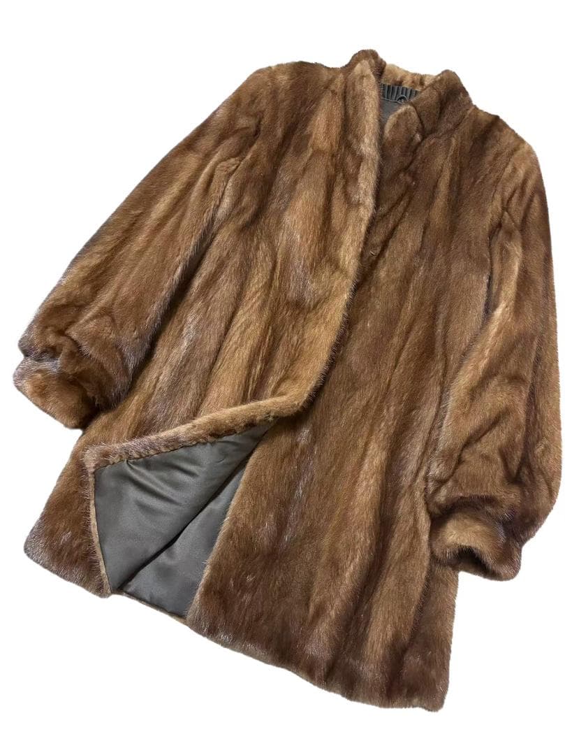 美品　SAGA MINK　ミンクコート　毛皮　毛質艶やか　パステルミンク　柔らか