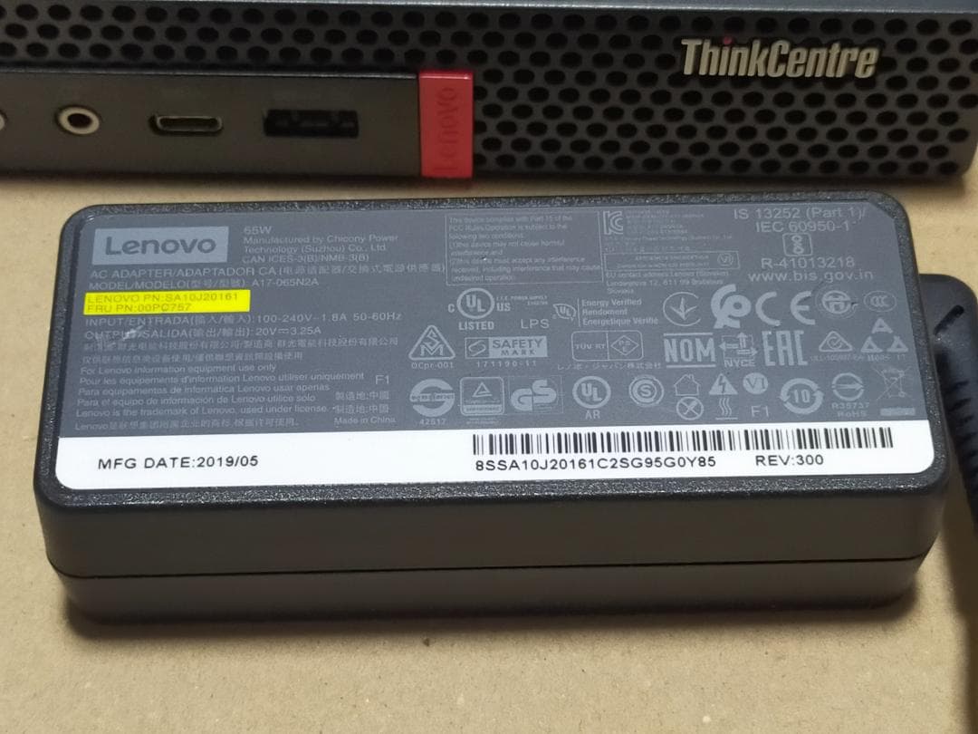 ミニPC Lenovo M720q i5-8400T16GB Wifi Bluetooth