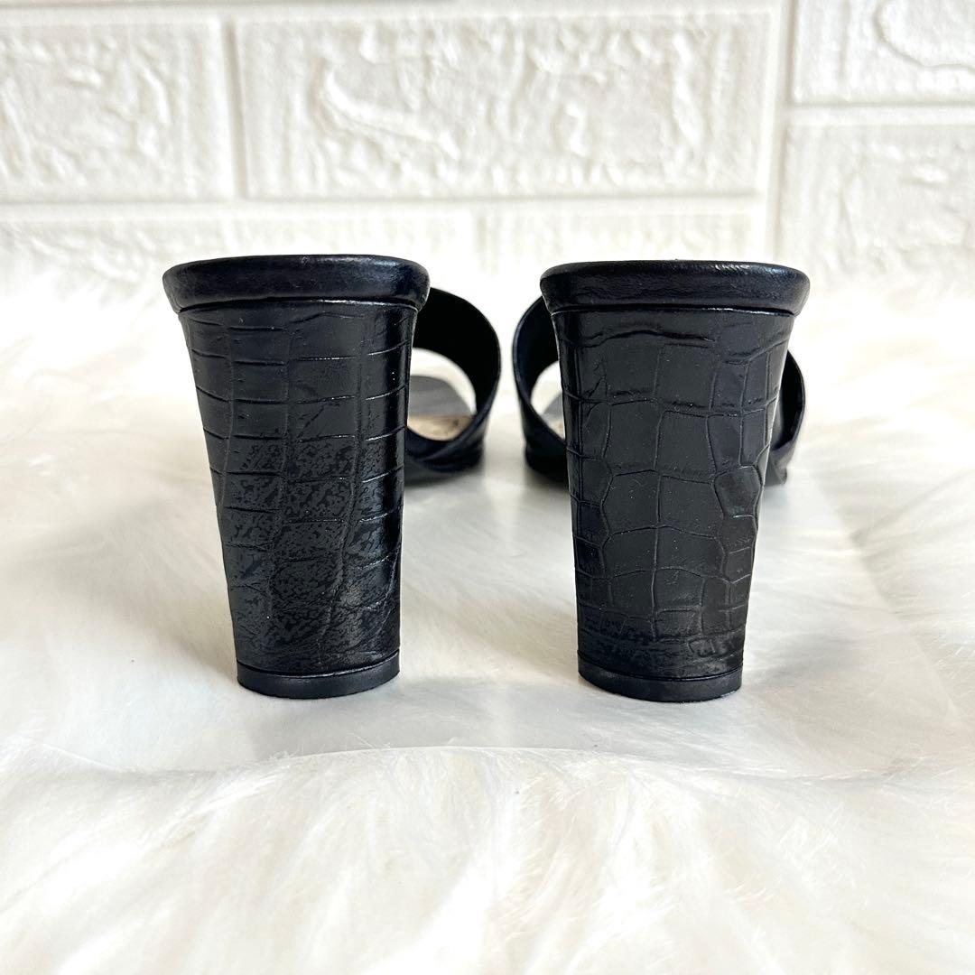 未使用級✨イヴ・サンローラン ミュール パンプス ヒール クロコ イタリア製