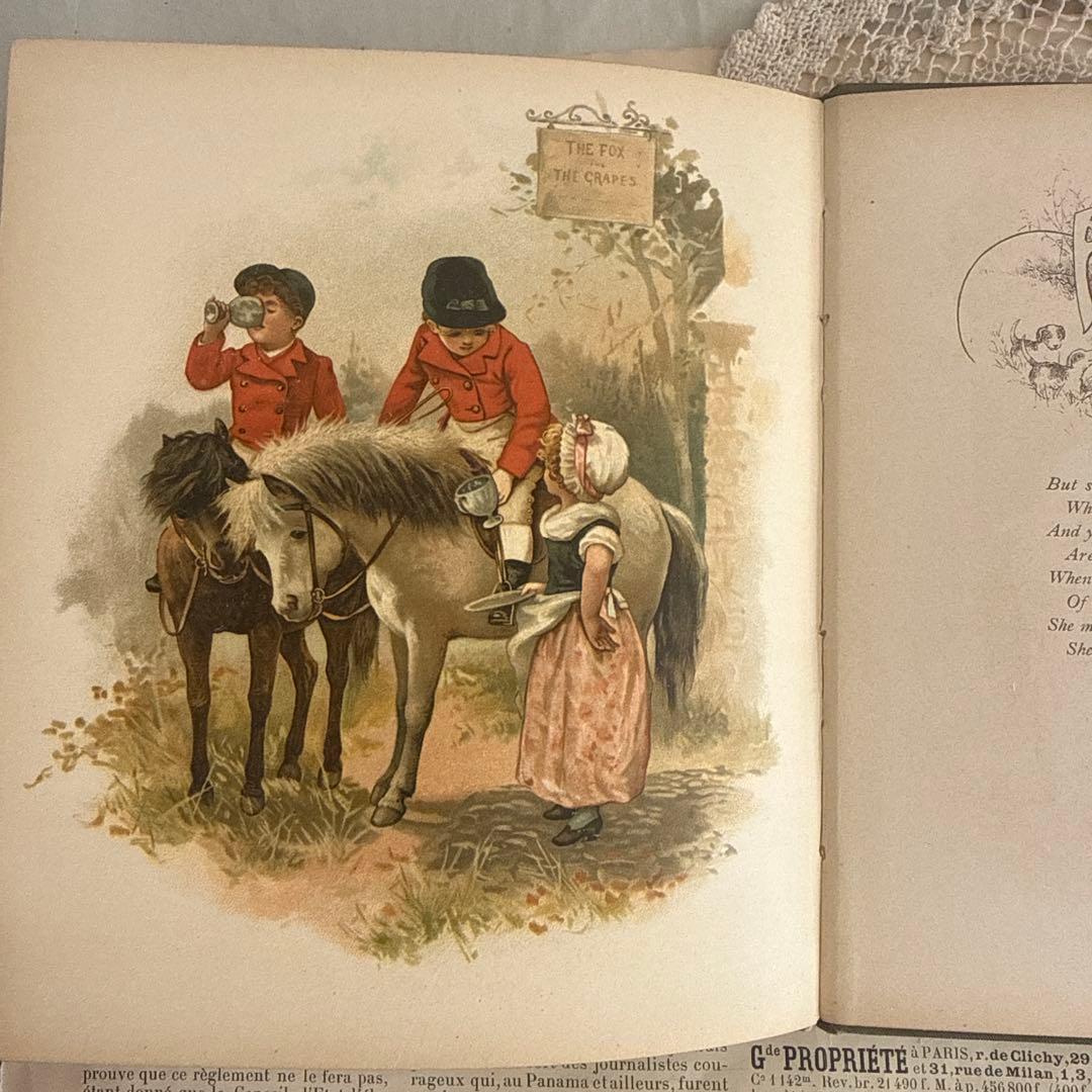 稀少アンティーク美しい挿絵のヴィクトリアン絵本　洋書ジャンクジャーナル古書