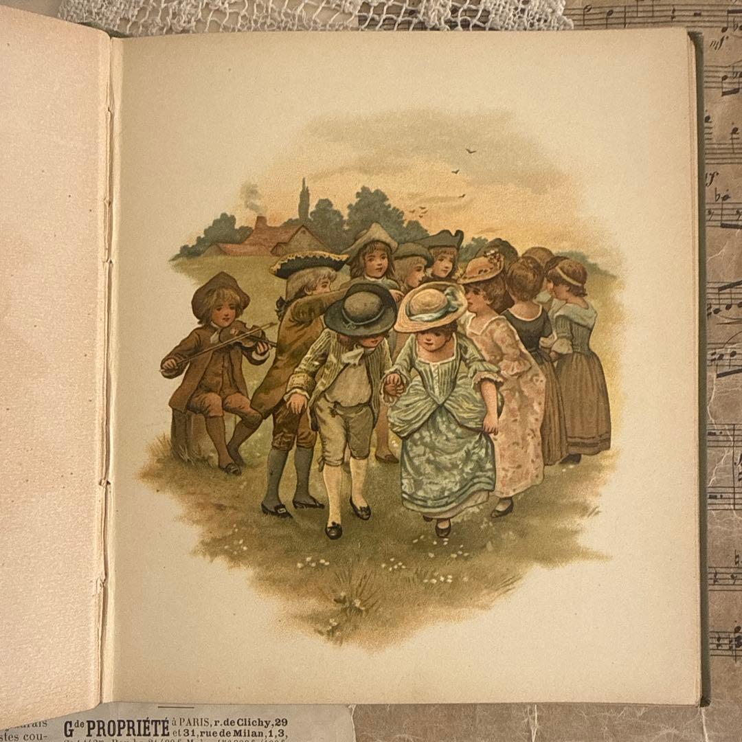 稀少アンティーク美しい挿絵のヴィクトリアン絵本　洋書ジャンクジャーナル古書