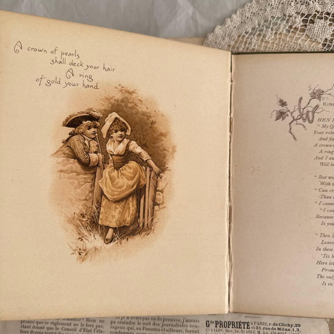 稀少アンティーク美しい挿絵のヴィクトリアン絵本　洋書ジャンクジャーナル古書