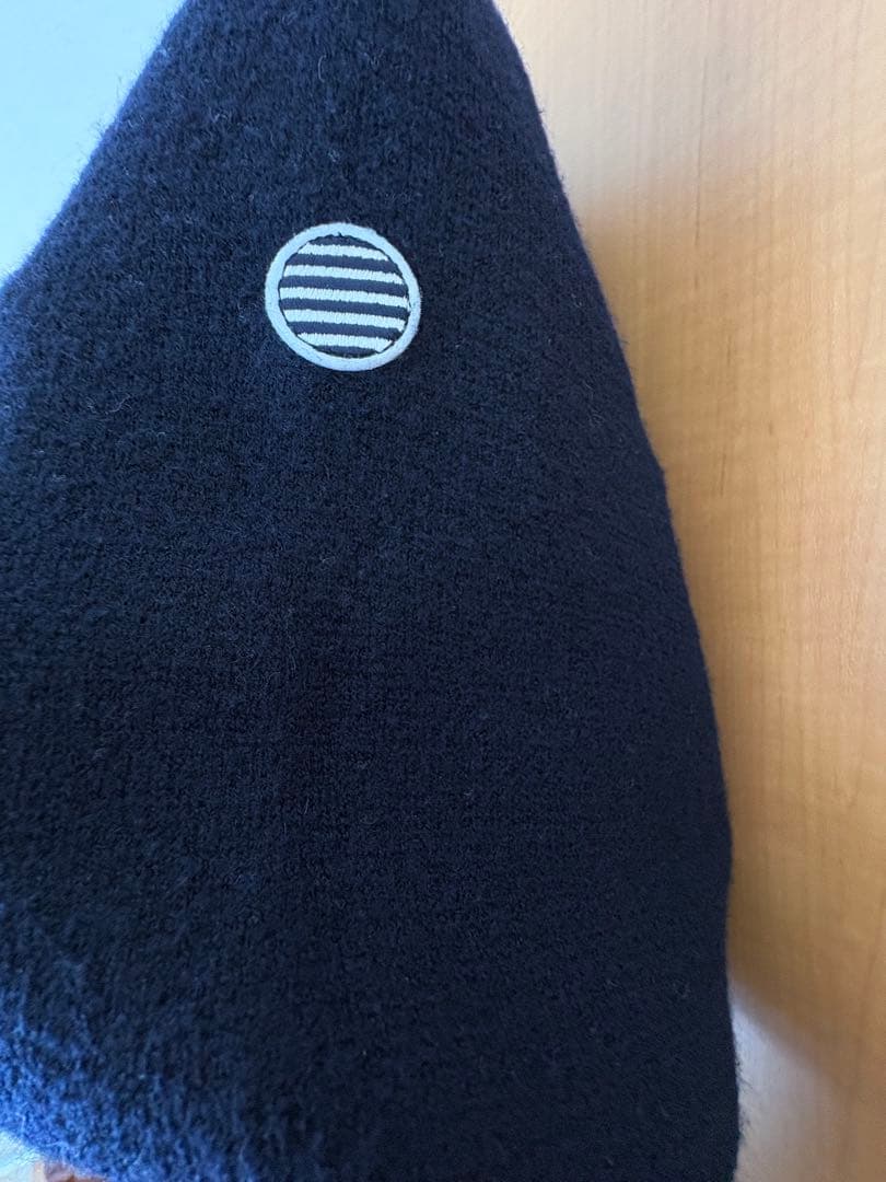 BORDERS at BALCONY ネイビー Vネック ニットワンピース