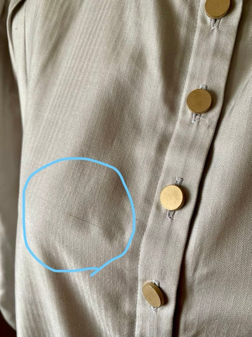 め*ー様 ebure シルクヘリンボーン ボリュームスリーブ　ロングワンピース