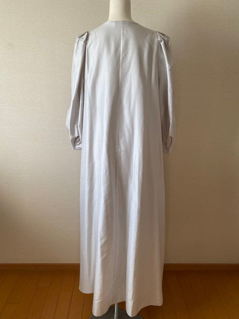 め*ー様 ebure シルクヘリンボーン ボリュームスリーブ　ロングワンピース