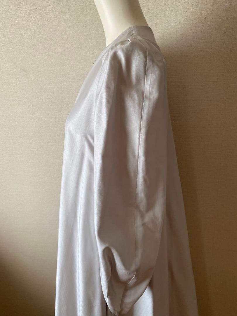 め*ー様 ebure シルクヘリンボーン ボリュームスリーブ　ロングワンピース