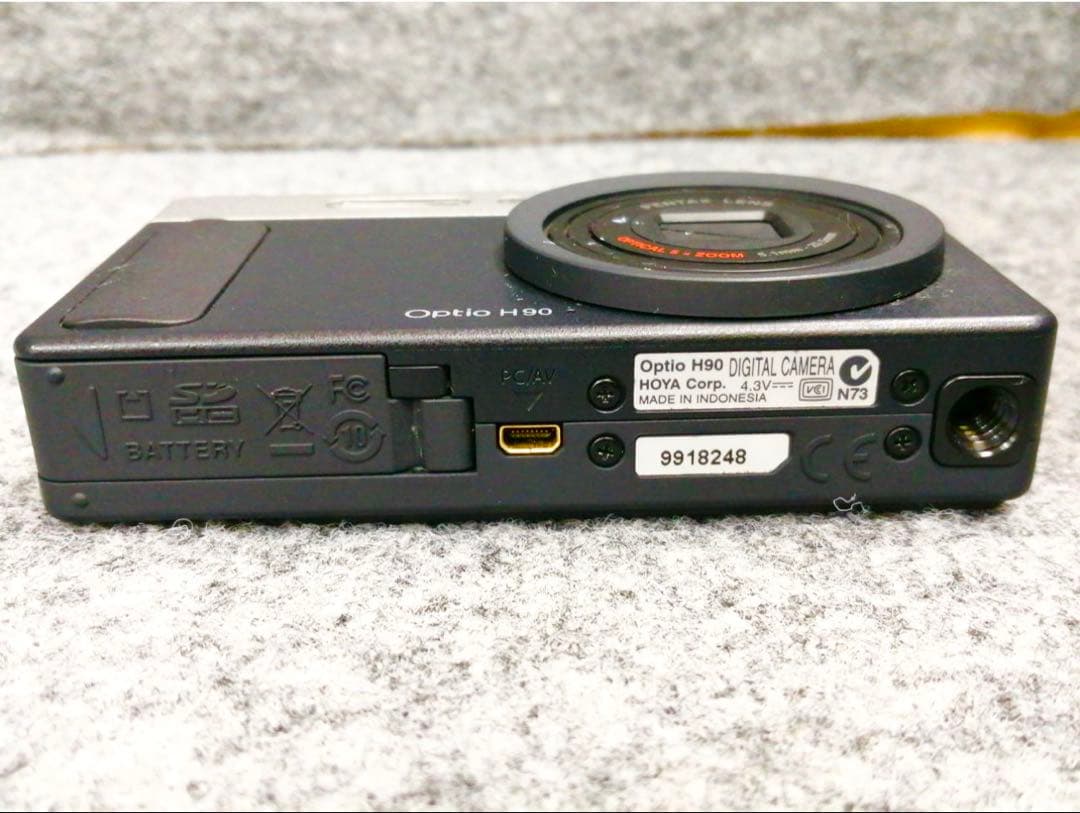 PENTAX optio H90 ブラック×シルバー　コンパクトデジタルカメラ