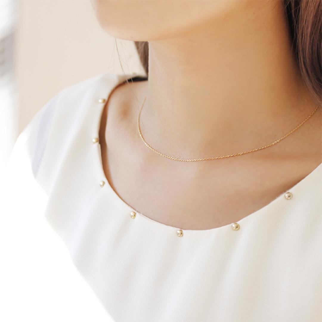 K18 ピンクゴールド　18金　40センチ　ネックレス　新品