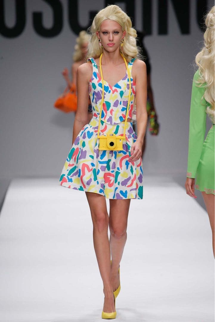 【MOSCHINO COUTURE！】 マルチカラー レトロ プリント スカート