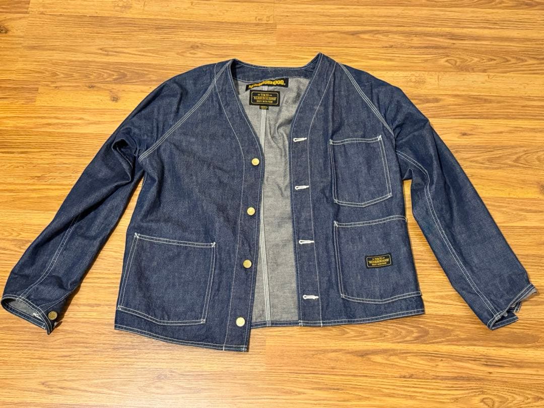NEIGHBORHOOD デニムカバーオール　ノーカラー　ジャケット