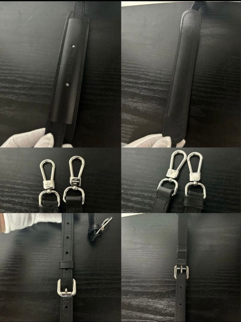 期間限定BERLUTI ブラックレザー ショルダーバッグ