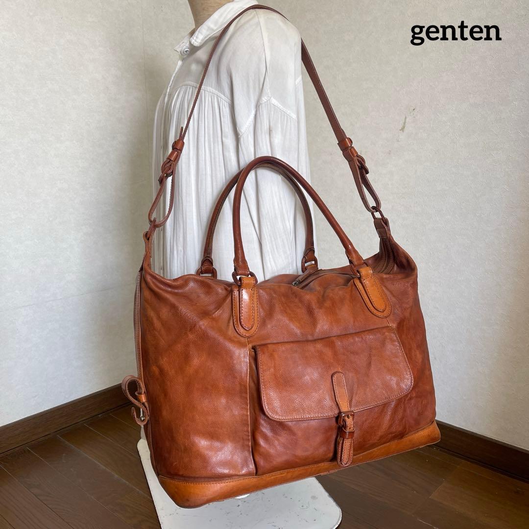 ◇ genten ゲンテン 2wayレザーショルダーバッグ ボストンバッグ ◇