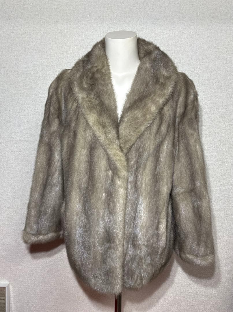 サファイヤミンク　毛皮コート　リアルファー