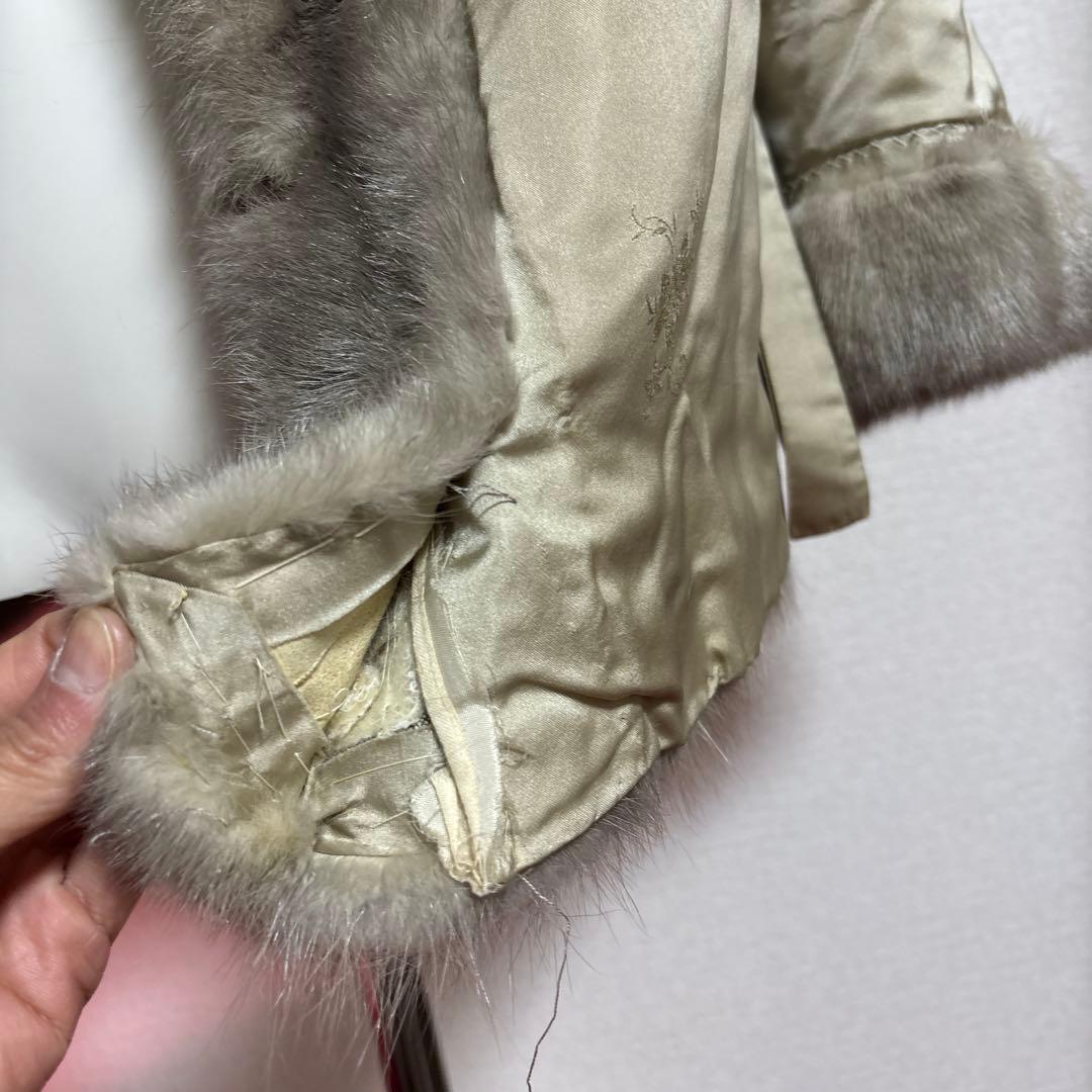 サファイヤミンク　毛皮コート　リアルファー